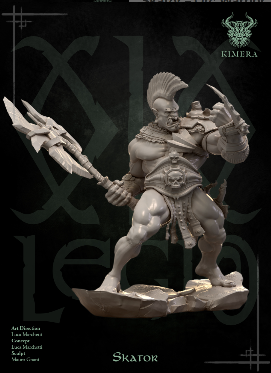 Left view of Skator model with an axe