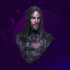 Black Rogan 65mm resin bust by Wave Minis – painted long-haired warrior in black leather