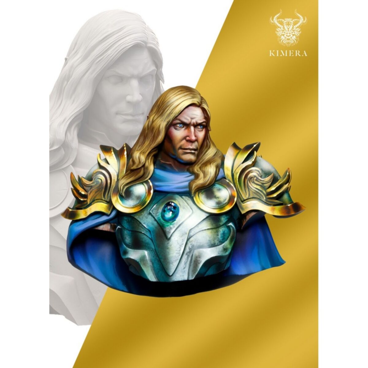 Sa’Helar academic bust painted in gold armor