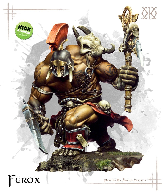 Ferox titan gladiator painted, front with axe