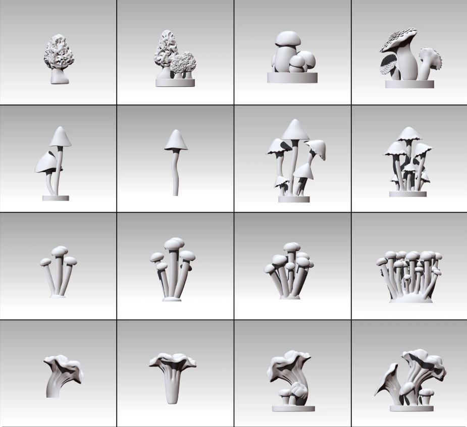 Base Bits 3 - Mushrooms 2- 15 pieces
