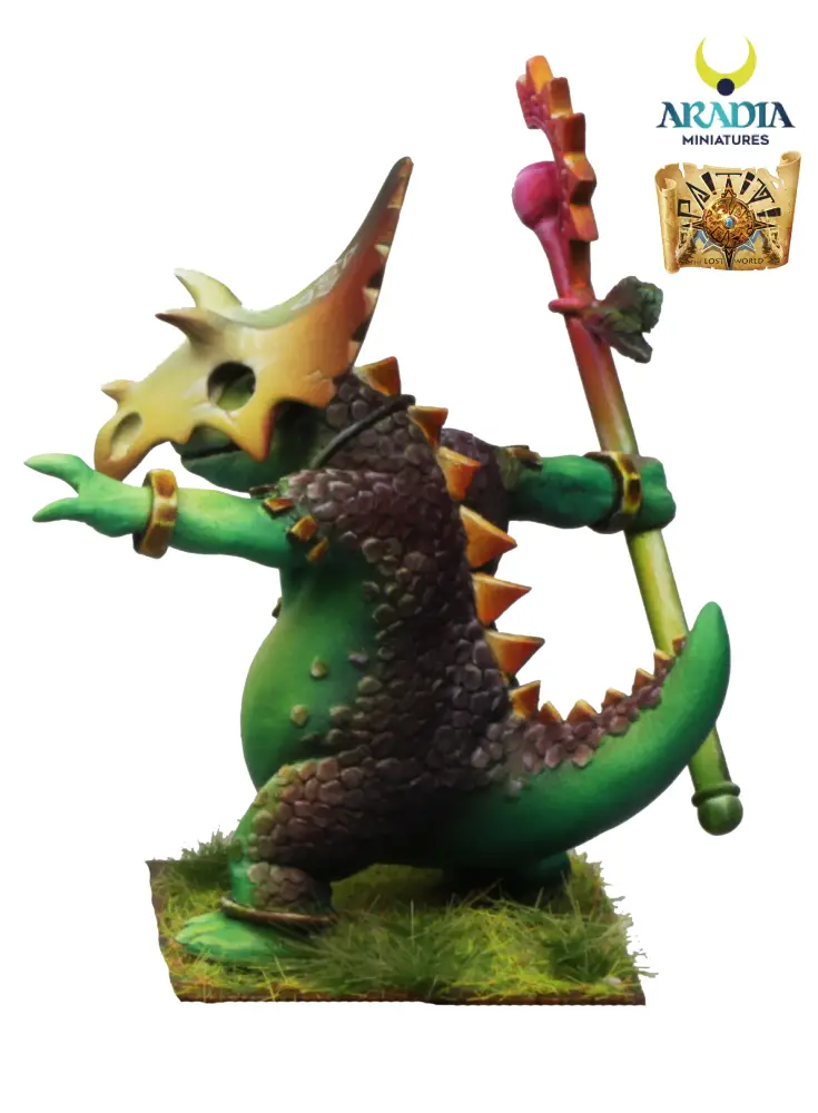 Bufosaur miniature – rear view showing tail and spines