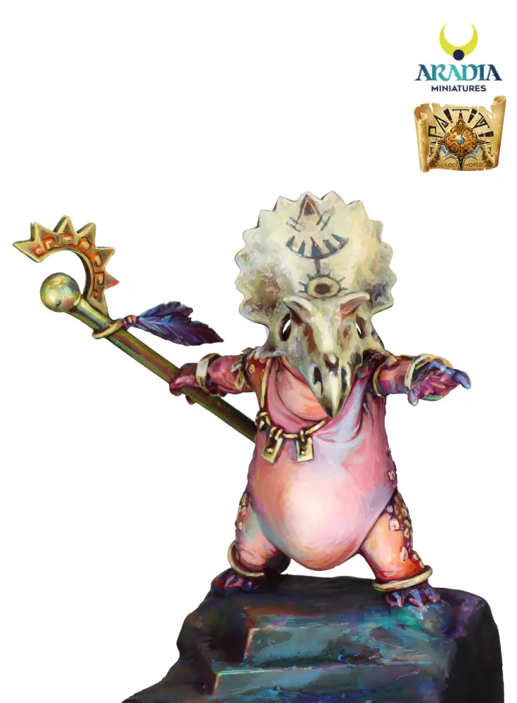 Bufosaur – alternate pink and cream paint scheme with skull headdress