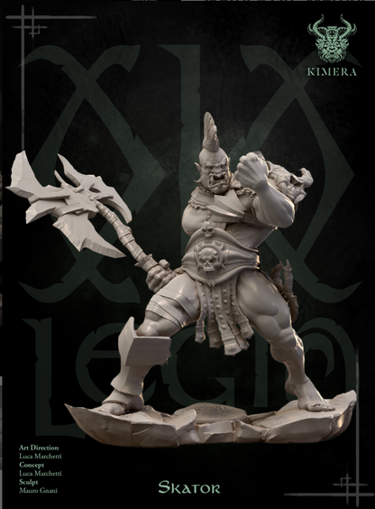 Front view of Skator model with an axe 