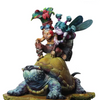 Sina and the Knight 75mm Aradia miniature – fairy and tiny knight riding a giant tortoise, front view