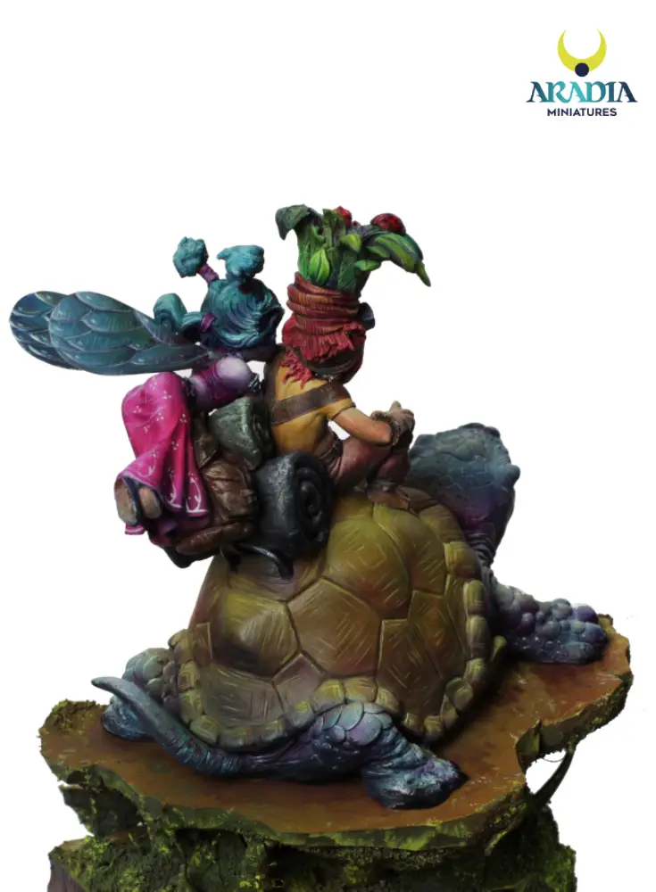Sina and the Knight miniature – rear view showing the fairy's wings