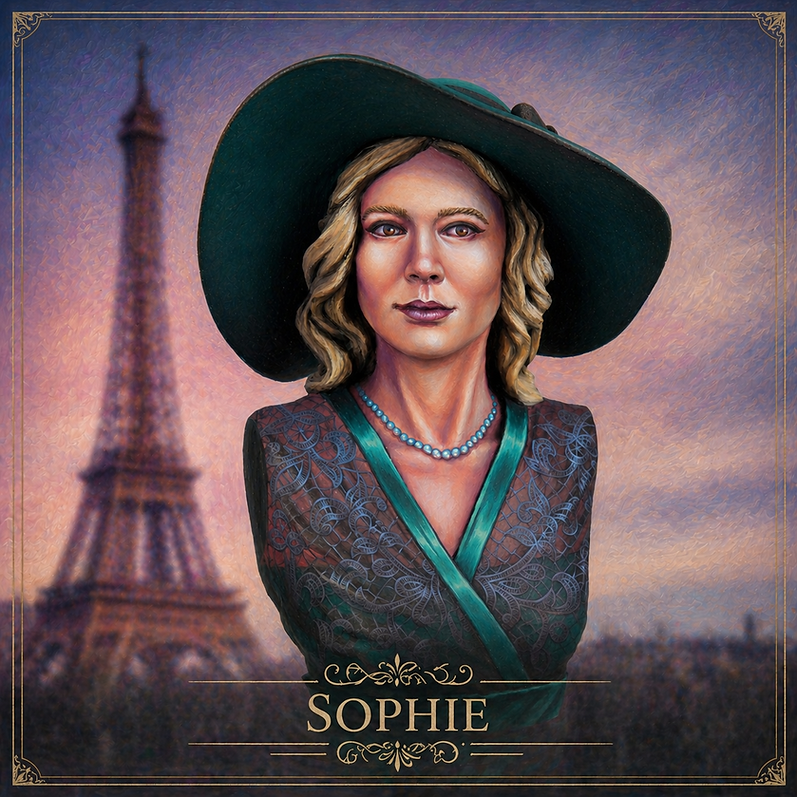 Sophie a day in Paris resin bust