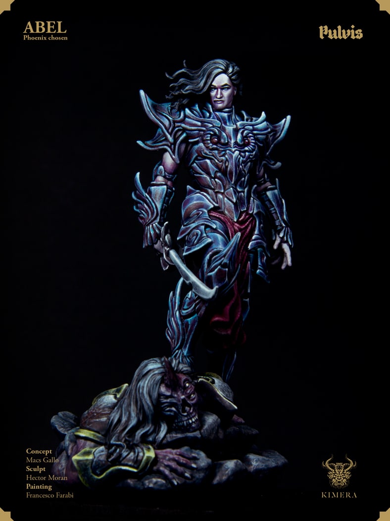 Abel dark angel version painted, three-quarter view