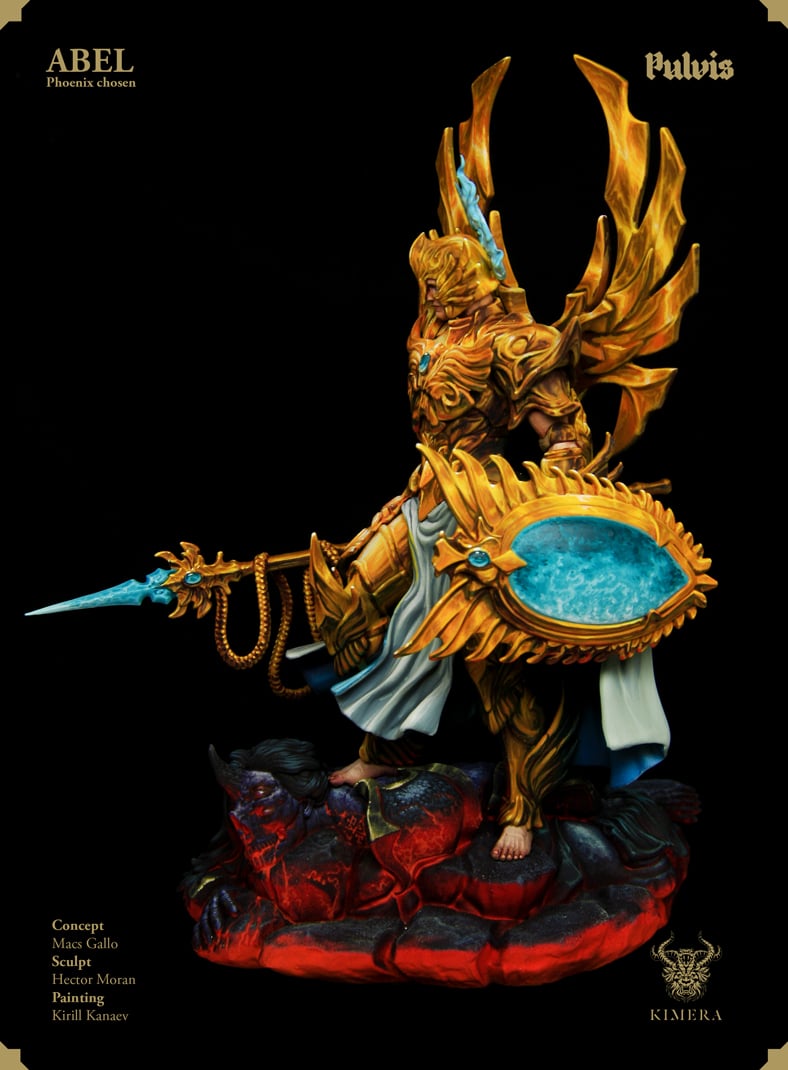 Abel angel Kimera painted gold, right side