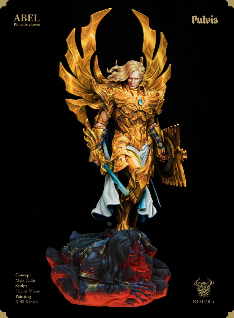 Abel angel Kimera painted gold, rear three-quarter