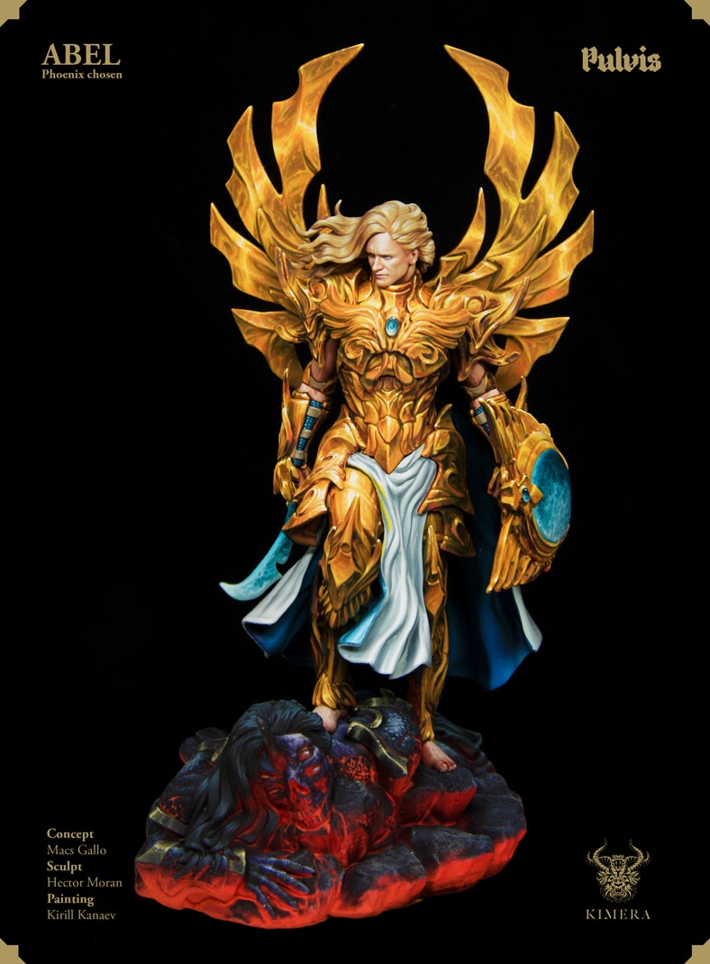 Abel angel Kimera painted gold, front