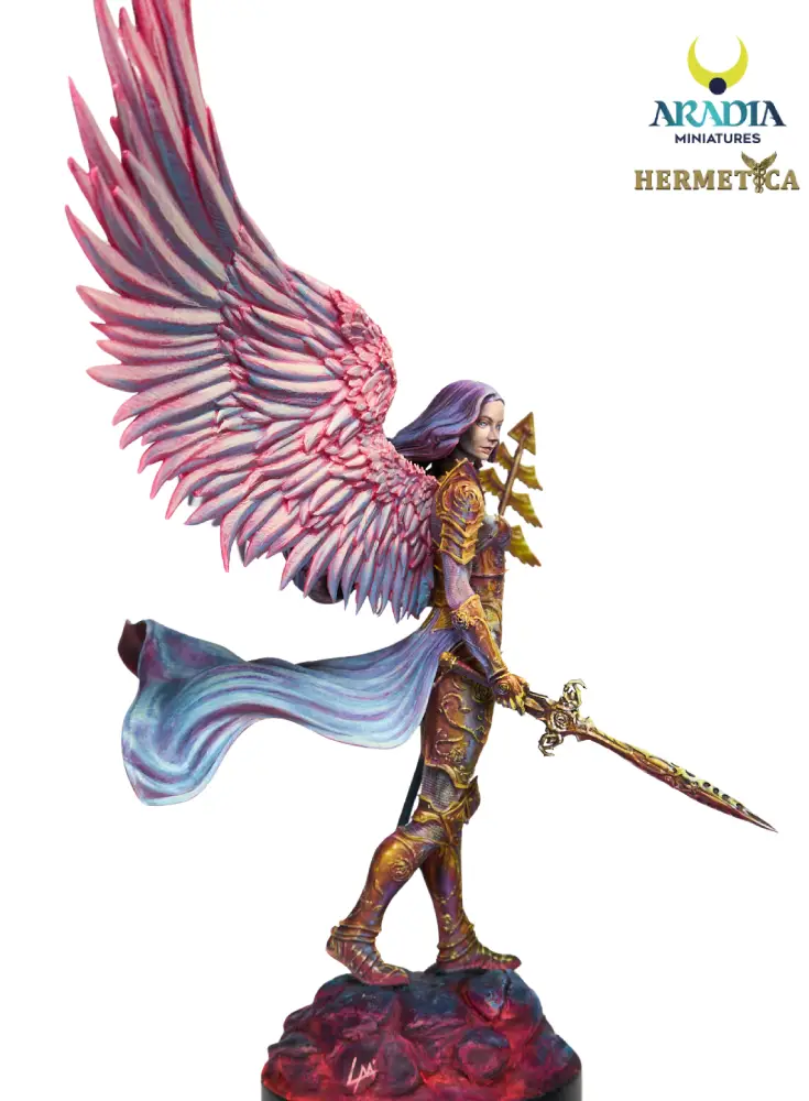 Anael painted, three-quarter with trident