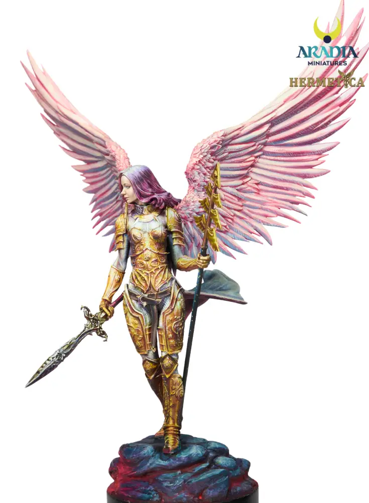 Anael painted, wings spread front