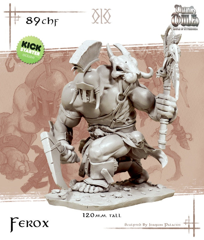 Ferox unpainted grey resin, 120mm tall