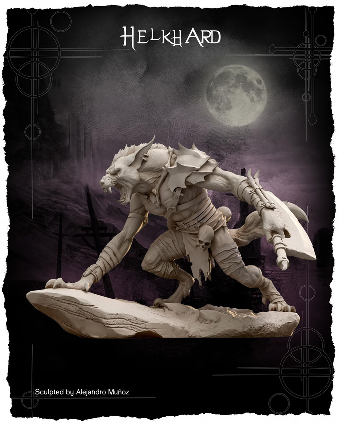 Helkard Kimera 38mm beast unpainted resin render