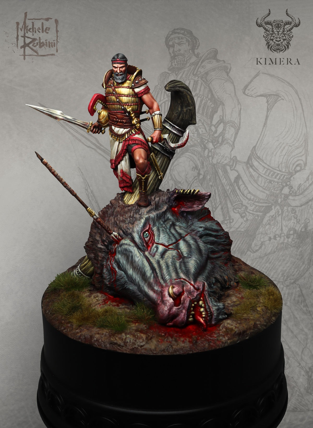 Gilgamesh painted, back view