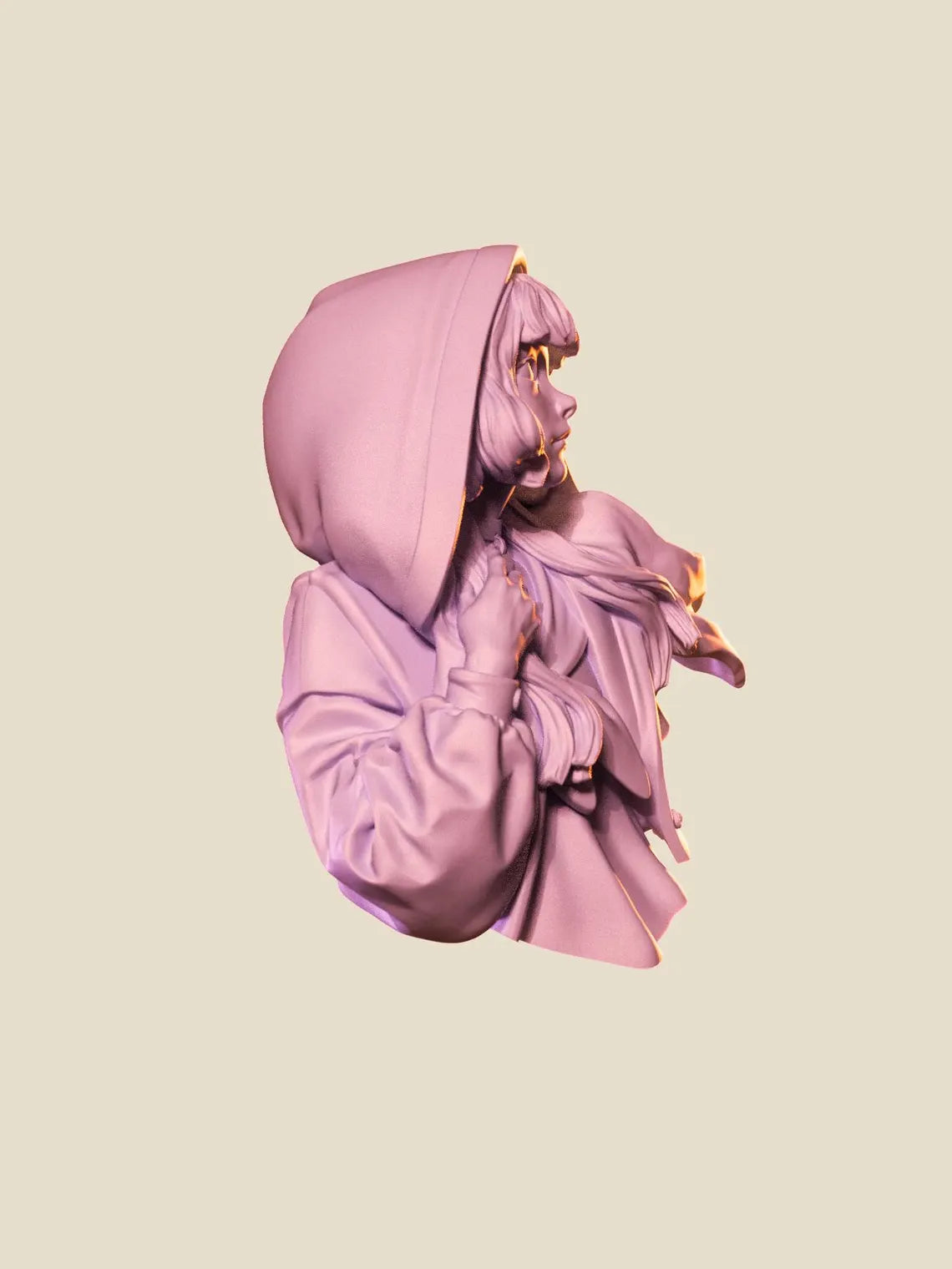 Girl in Raincoat Bust resin cast