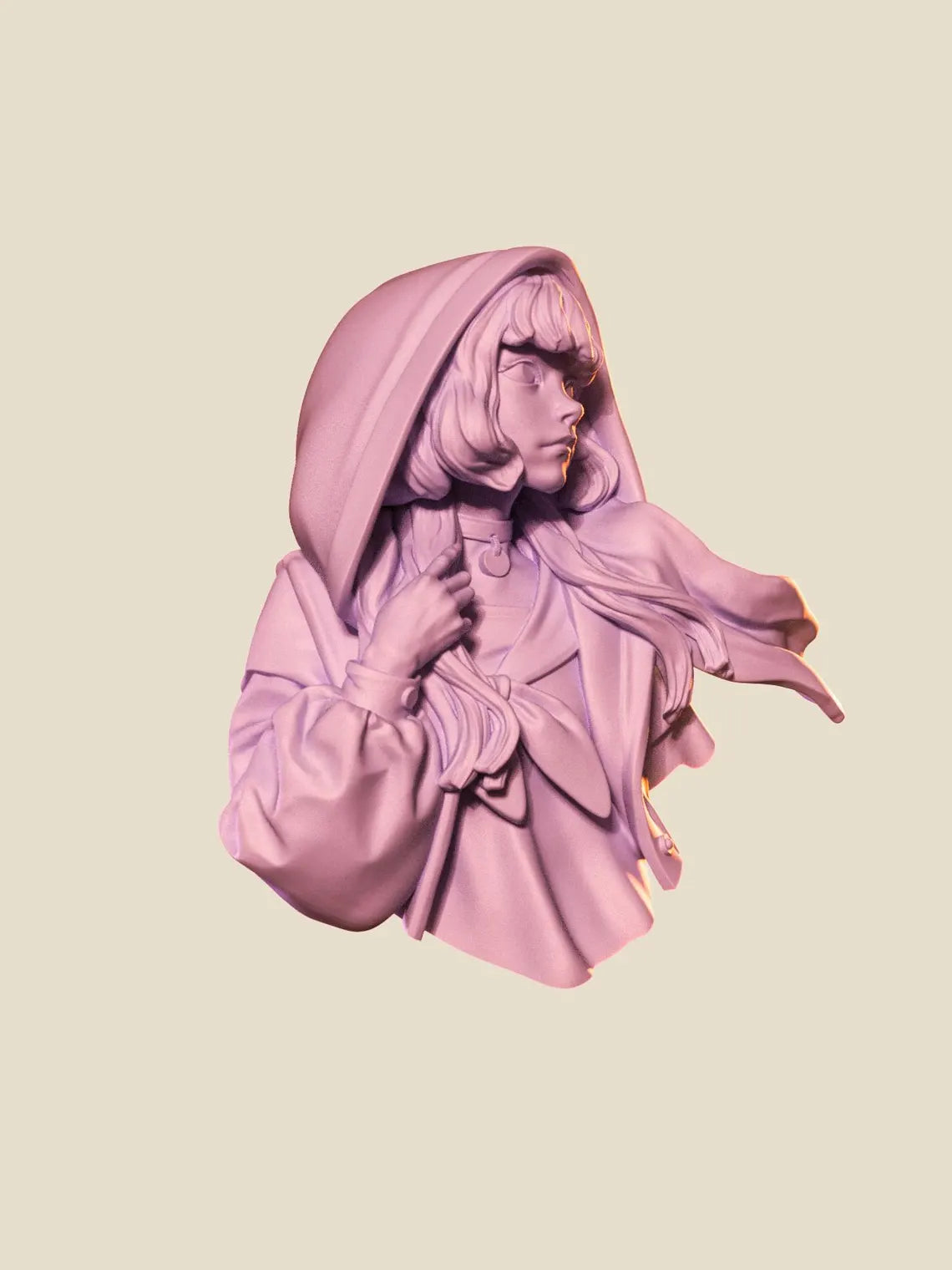 Girl in Raincoat Bust resin cast