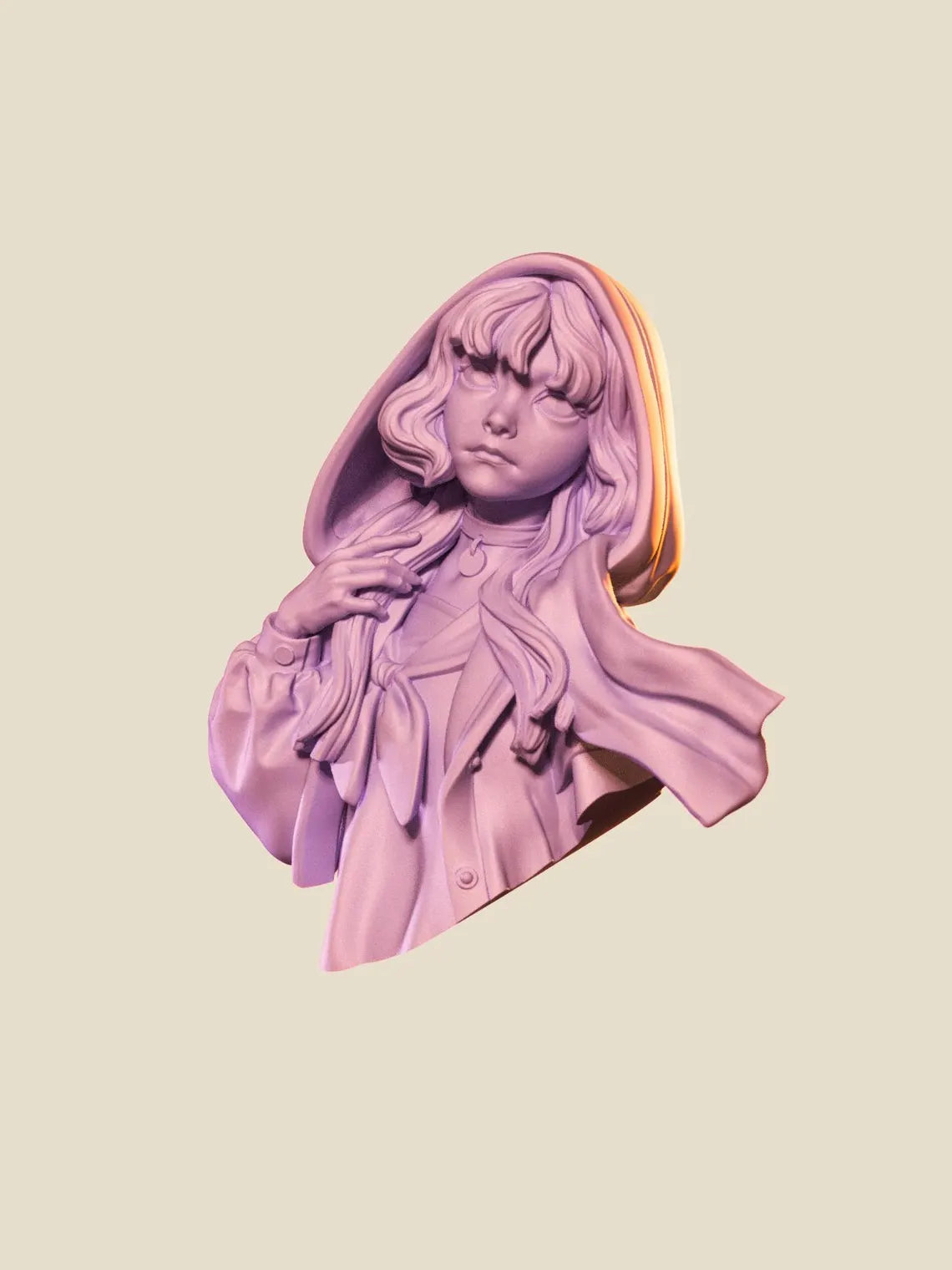 Girl in Raincoat Bust resin cast