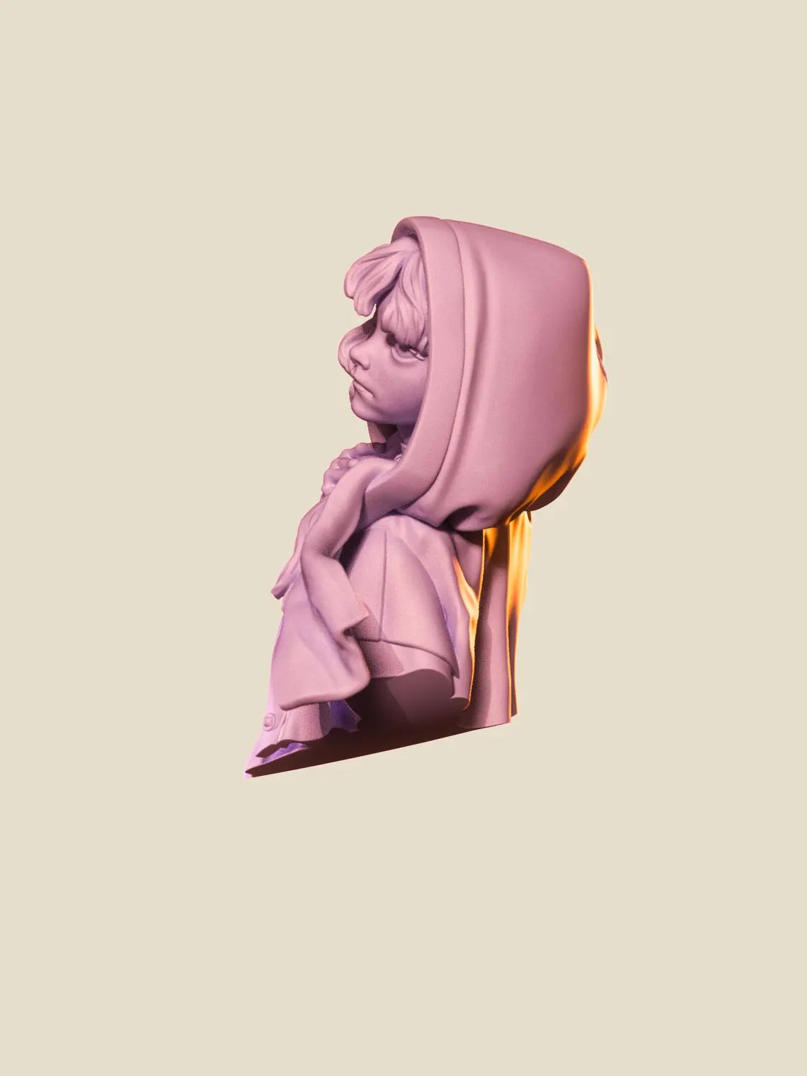 Girl in Raincoat Bust resin cast