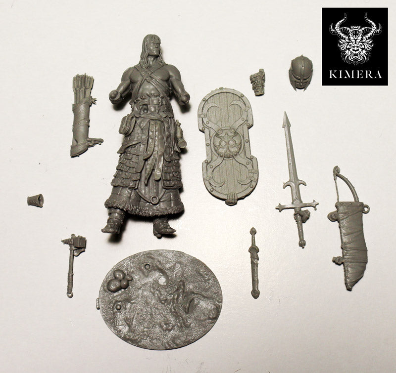 Krom resin kit parts laid out