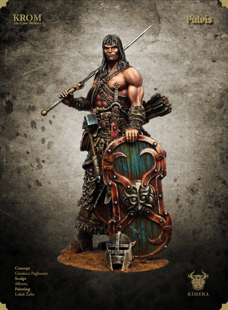 Krom barbarian painted, three-quarter