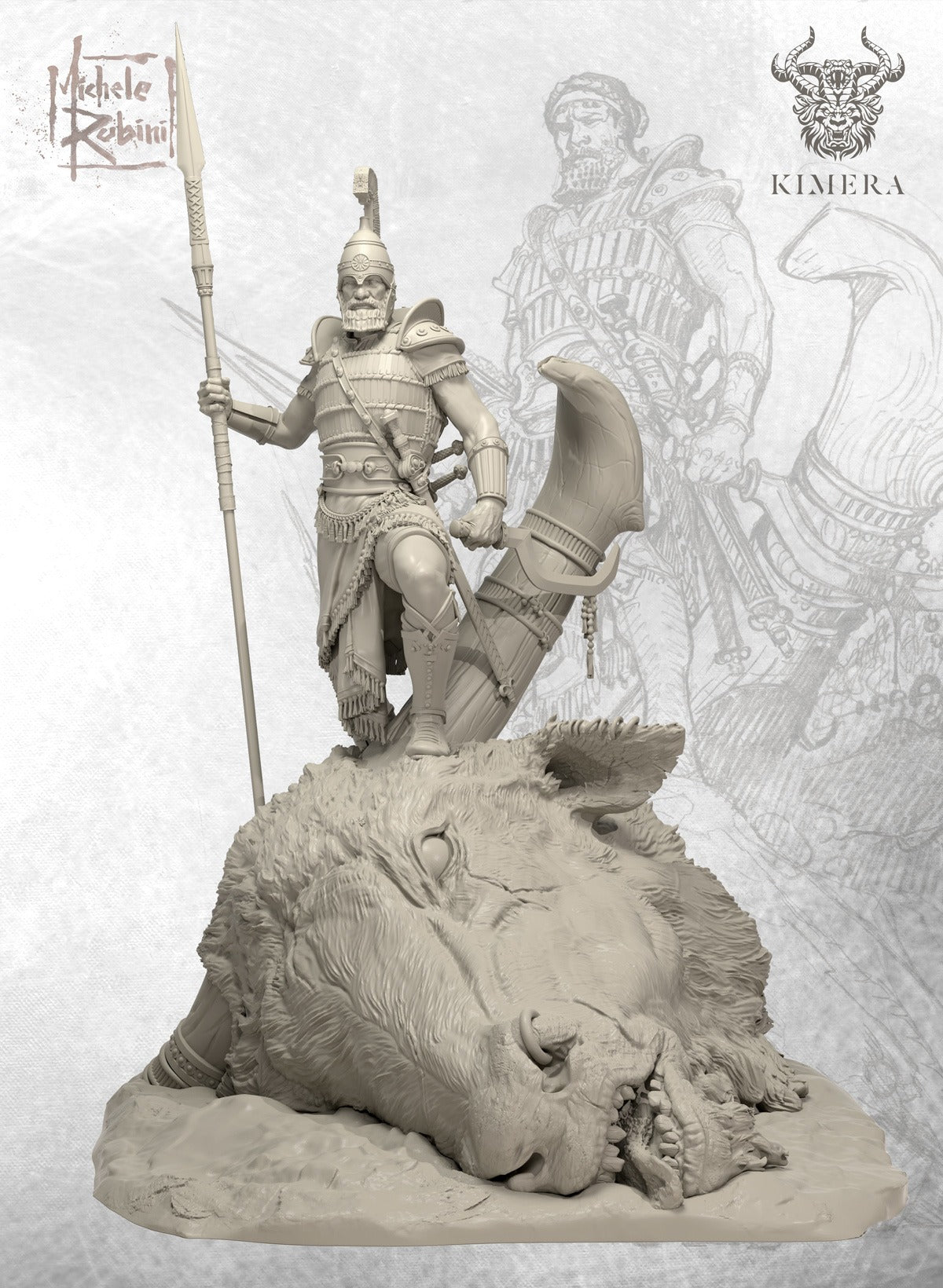 Gilgamesh unpainted resin, three-quarter