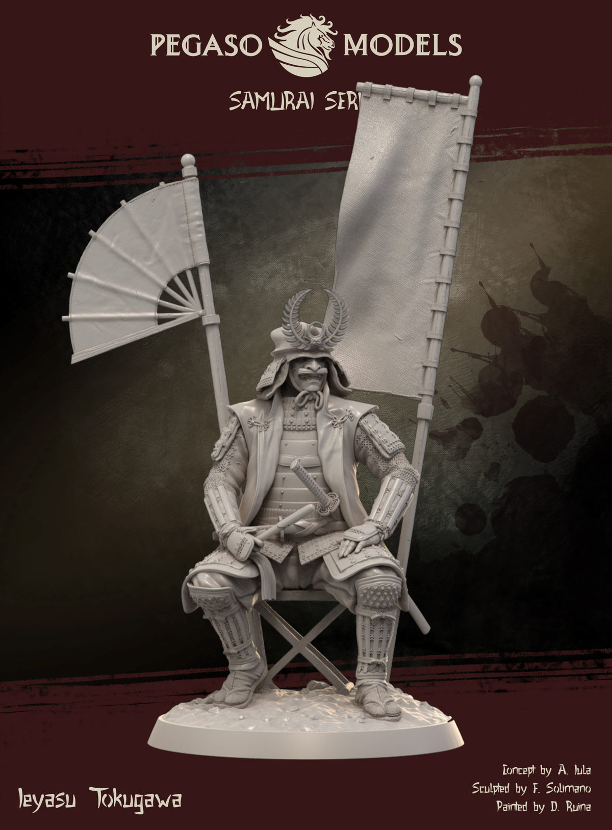 Ieyasu Tokugawa unpainted resin, left side